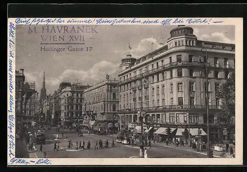 AK Wien, Kärntnerstrasse mit Passanten und Hotel