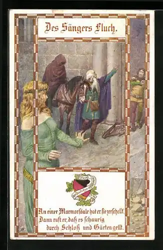 Künstler-AK Franz Kuderna: Des Sängers Fluch