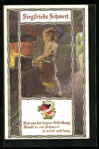 Künstler-AK Franz Kuderna: Siegfrieds Schwert