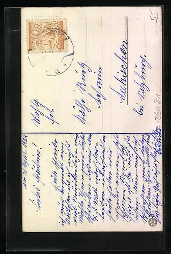 Künstler-AK Hermann Kaulbach: Lausbub mit Stecken