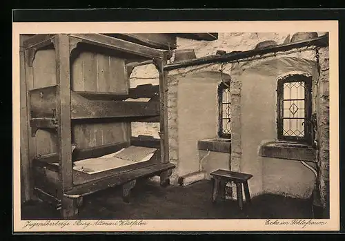 AK Altena, Jugendherberge Burg Altena, Ecke im Schlafraum
