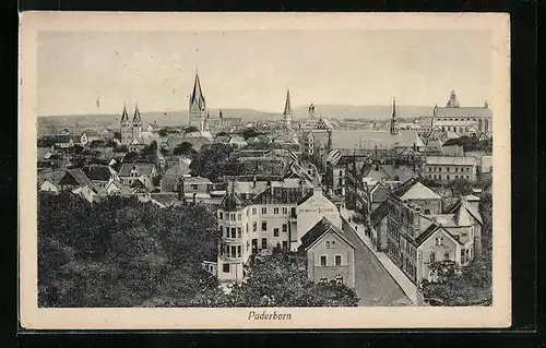 AK Paderborn, Ortsansicht mit Kirchen