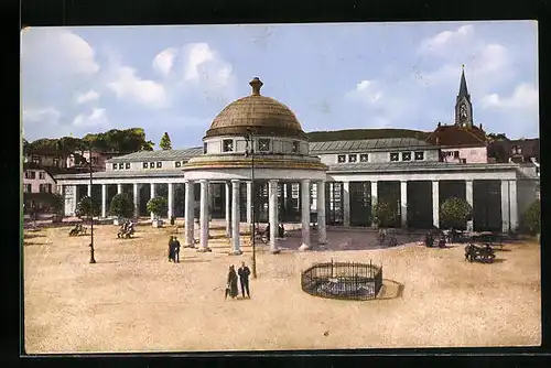 AK Bad Pyrmont, Brunnen und Wandelhalle