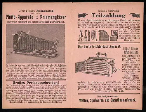 Klapp-AK Berlin, Belle-Alliance-Strasse 7-10, Uhrenreklame für Schweizer und Glashütter Fabrikate