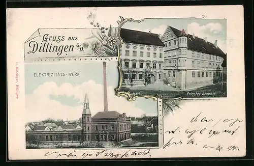 AK Lauingen a. D., Elektrizitäts-Werk, Priester-Seminar