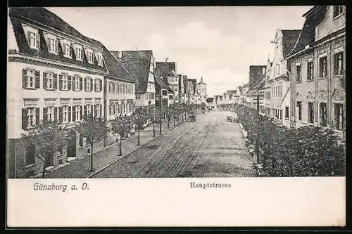 AK Günzburg a. D., Partie der Hauptstrasse