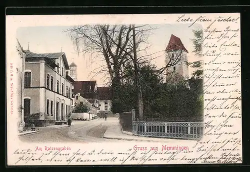 AK Memmingen, Strasse am Ratzengraben