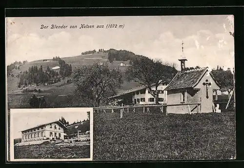 AK Buchenberg / Kempten, Blick zum Gasthaus Blender vom Notzen aus