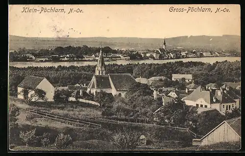 AK Pöchlarn, Blick auf den Ort mit Kirche