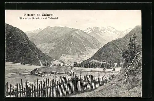 AK Nösslach b. Steinach, Blick gegem Schmirn- u. Valsertal