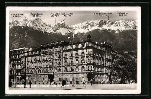 AK Innsbruck, Hotel Tirolerhof mit Nordkette