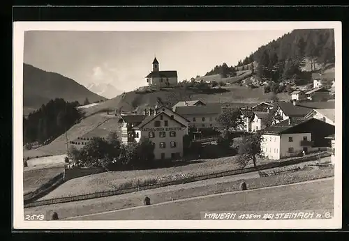 AK Mauern, Gasthof und Pension Bendelstein, Kirche auf Hügel