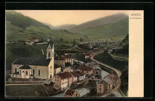 AK Matrei, Kirche im Ort mit Fluss