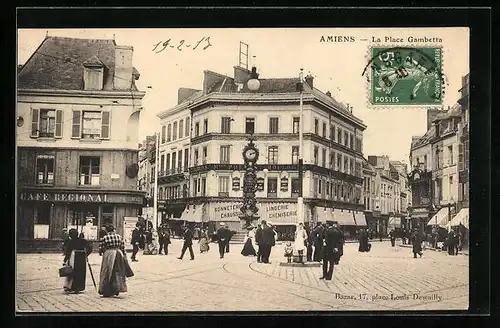 AK Amiens, La Place Gambetta