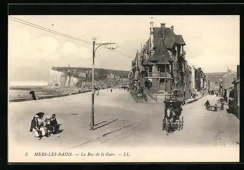 AK Mers-les-Bains, La Rue de la Gare