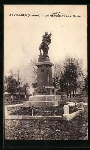 AK Arvillers, Le Monument aux Morts