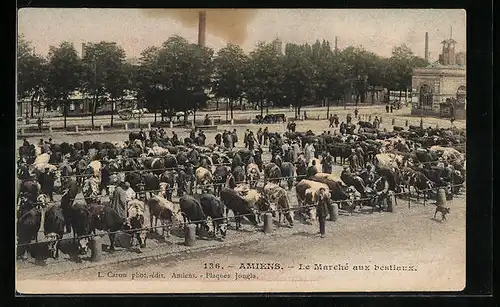 AK Amiens, Le Marché aux bestiaux