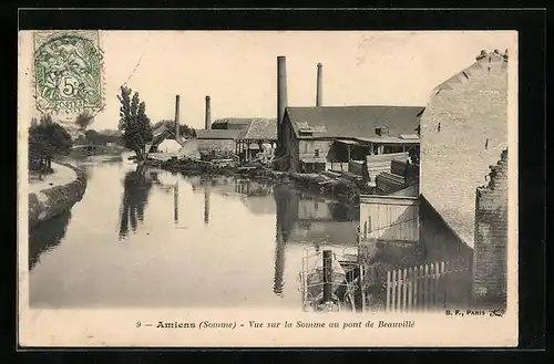 AK Amiens, Vue sur la Somme au pont de Beauvillé