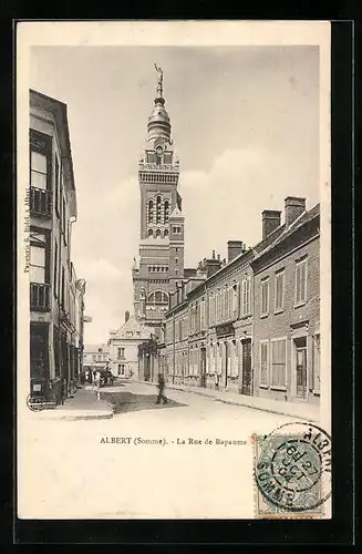 AK Albert, La Rue de Bapaume