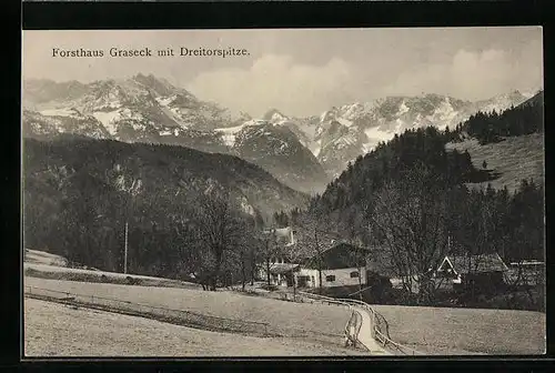 AK Graseck, Gleichnamiges Forsthaus mit der Dreitorspitze