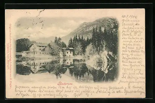 AK Grainau, Teilansicht vom Badersee aus