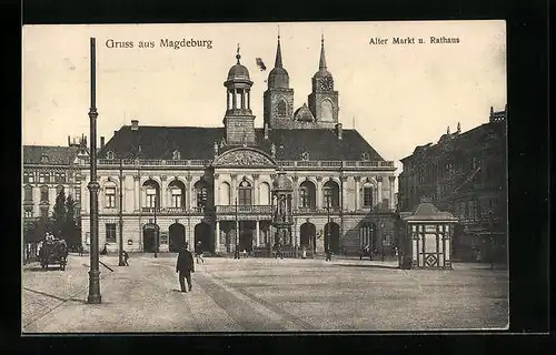 AK Magdeburg, Alter Markt und Rathaus