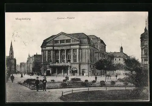 AK Magdeburg, Strassenpartie am Zentraltheater