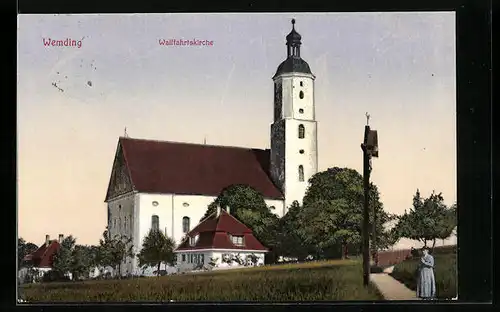 AK Wemding, Wallfahrtskirche, Aussenansicht