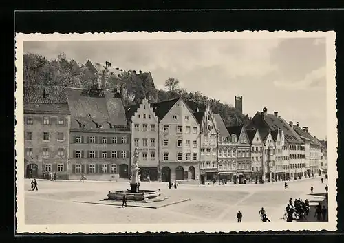 AK Landsberg /Lech, Marktplatz mit Gebäudeansichten