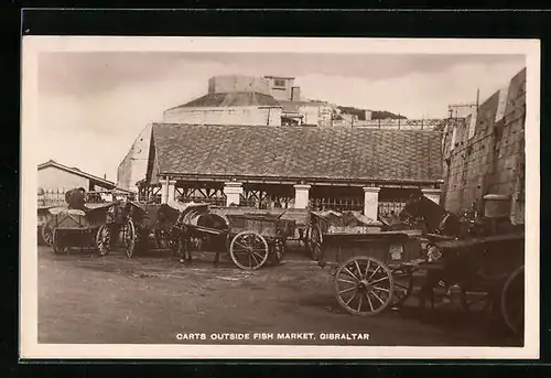 AK Gibraltar, Waiting Carts outside Fish Market
