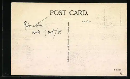 AK Gibraltar, Panorama, Main Street from Casemates Street, Café Universal