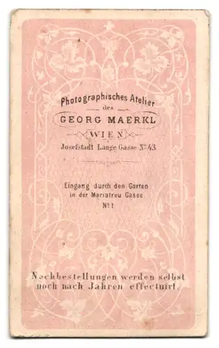 Fotografie Georg Maerkl, Wien, Lange Gasse 43, Portrait ältere Dame im hellen karierten Kleid mit Haube und Überwurf