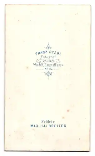 Fotografie Franz Stagl, Wien, Hauptstr. 25, Mann im Anzug mit karierter Weste und buschigem Vollbart