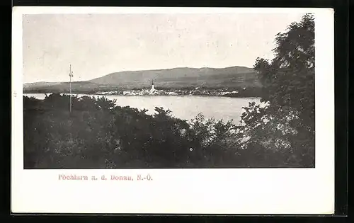 AK Pöchlarn /Donau, Totalansicht, Kirche, Donau