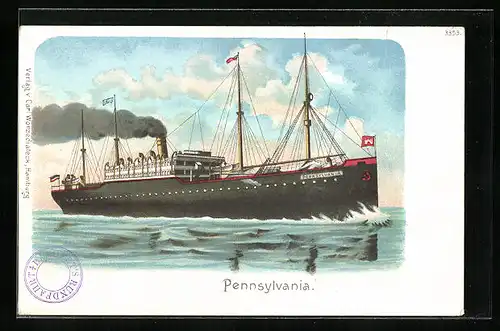 AK Passagierschiff Pennsylvania in voller Fahrt