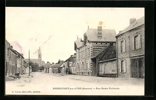 AK Pierrepont-sur-Avre, Rue Route Nationale