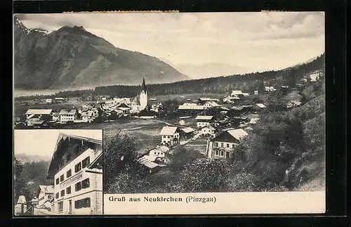 AK Neukirchen /Pinzgau, Strassenpartie mit Gasthaus, Totalansicht