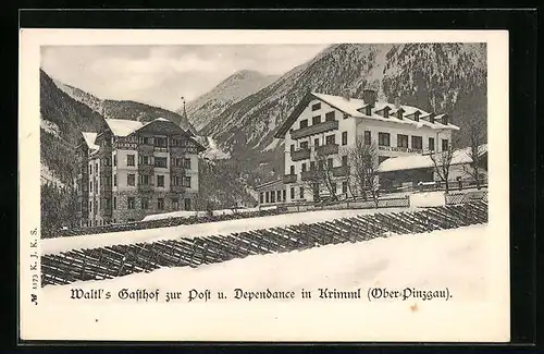 AK Krimml /Ober-Pinzgau, Waltl`s Gasthof zur Post