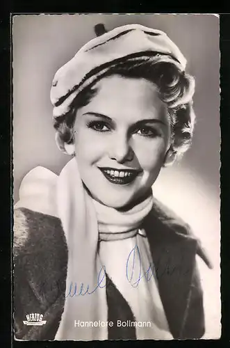 AK Schauspielerin Hannelore Bollmann in Symphonie in Gold, Autograph