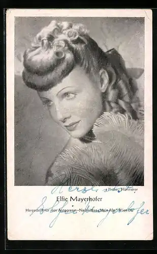 AK Schauspielerin Elfie Mayerhofer in Mein Film, Autograph