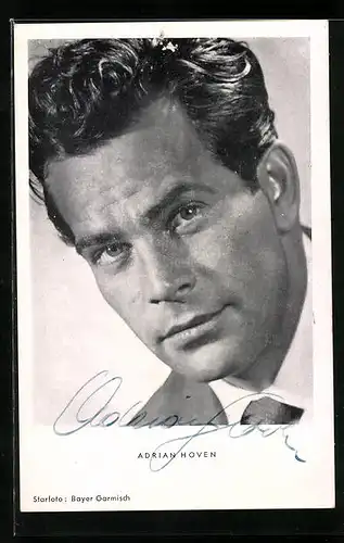 AK Schauspieler Adrian Hoven mit verführerischem Blick, Autograph