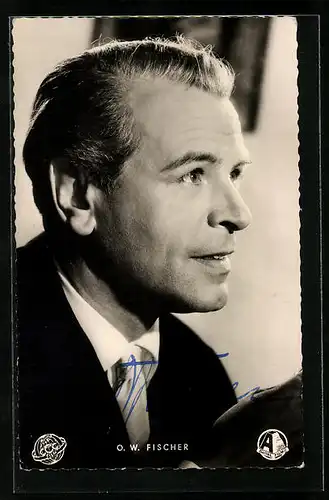 AK Schauspieler O. W. Fischer in Mein Vater, der Schauspieler, Autograph