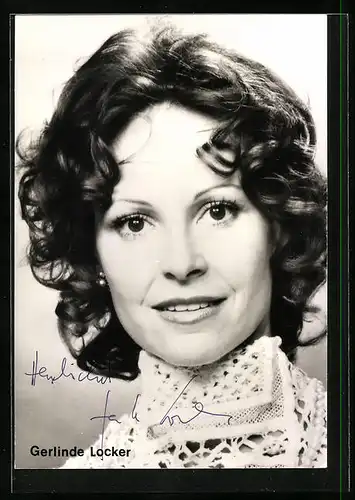 AK Schauspielerin Gerlinde Locker im Portrait, Autograph