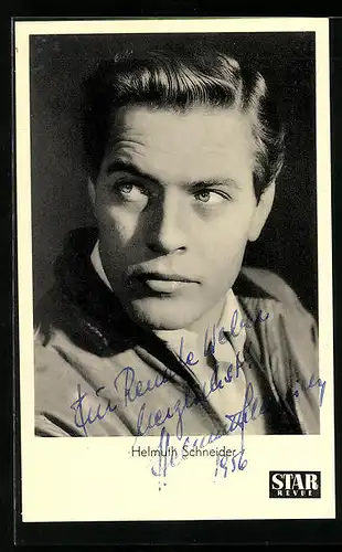 AK Schauspieler Helmuth Schneider in seiner Jugend, Autograph