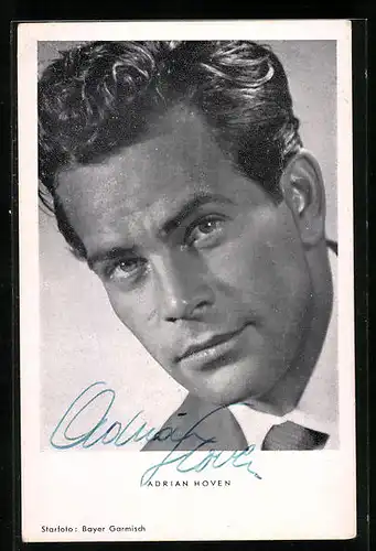 AK Schauspieler Adrian Hoven mit verführerischen Blick, Autograph