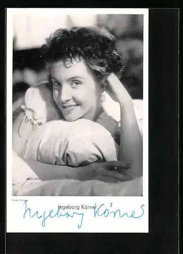 AK Schauspielerin Ingeborg Körner, Autograph