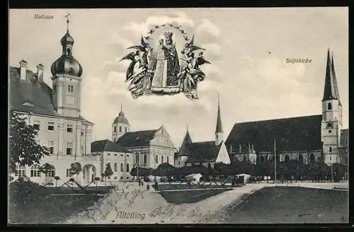 AK Altötting, Rathaus und Stiftskirche, Gnadenbild