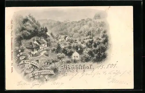 Lithographie Mühltal, Gasthaus Guggemos