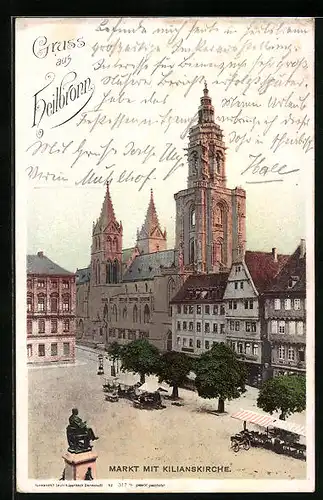 AK Heilbronn, Markt mit Kilianskirche