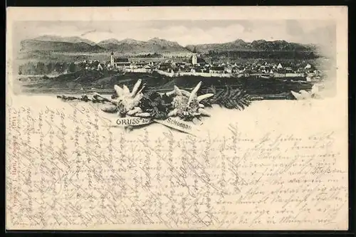 AK Schongau, Panorama mit Kirche